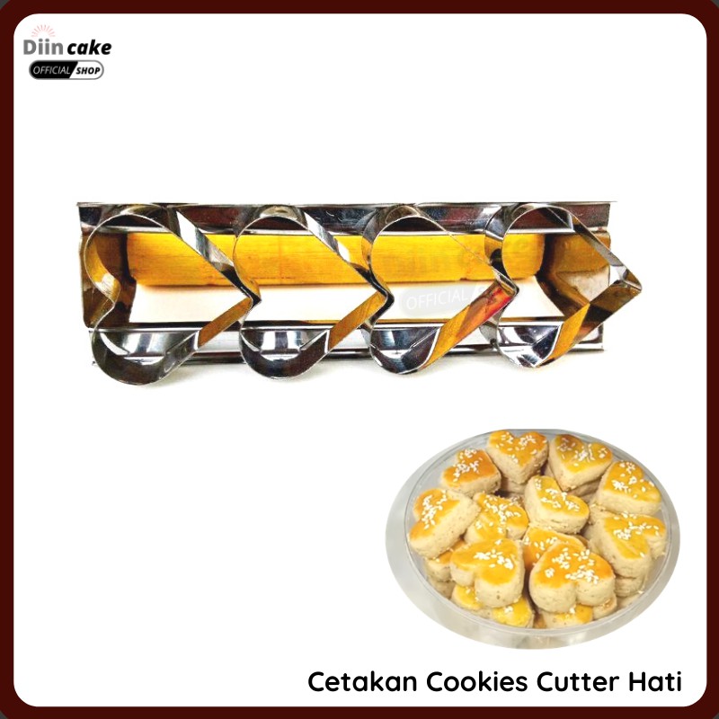 Cetakan Kue Nastar Kering Cookie Cutter Hati Stainless / Cetakan Roti Kacang Nastar Hati