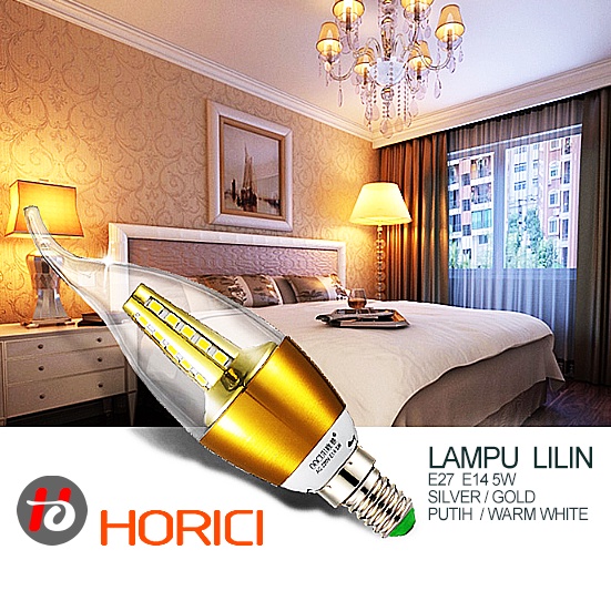 LAMPU LILIN 5W HIAS VARIASI LED CANDLE  600 LUMEN FITTING E27/E14