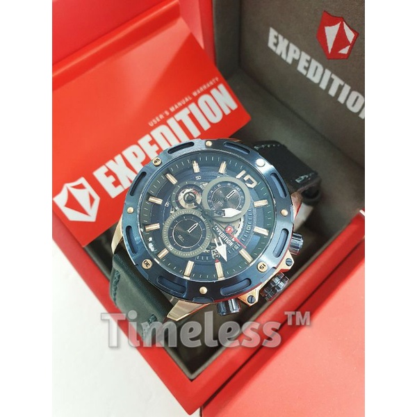 Jam tangan pria expedition E 6760 M Rosegold Blue