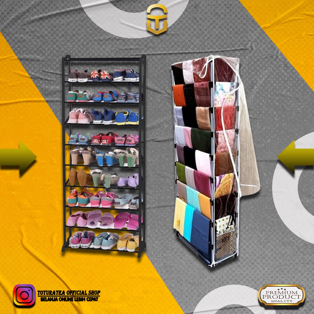 Rak Sepatu / Rak Jilbab 10 susun | Rak serbaguna plastik
