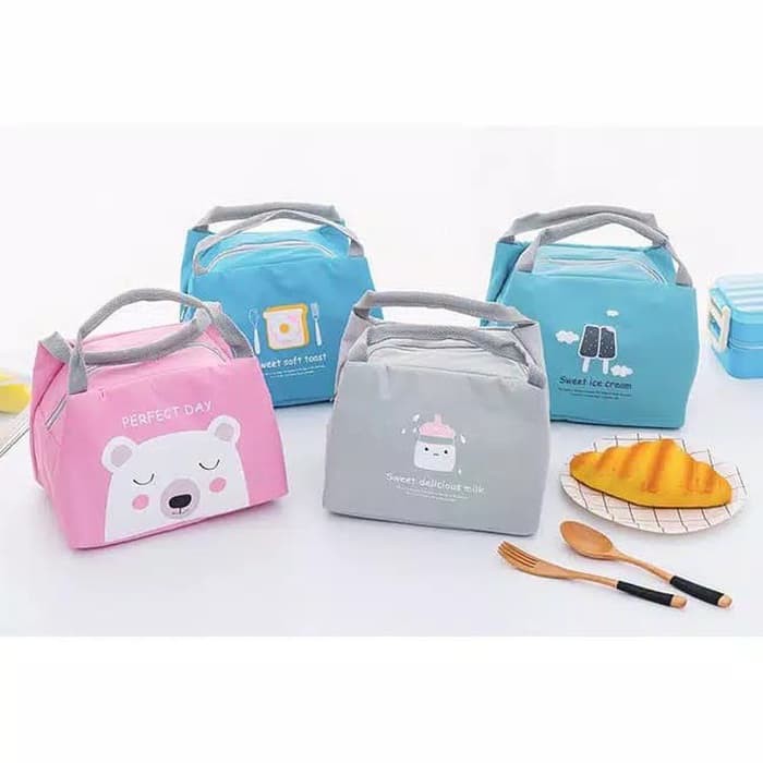 Tas Bekal Anak Tahan Panas Aneka Motif Lucu - Hand Lunch Bag - Tas Bekal Anak Sekolah - Coooler Bag