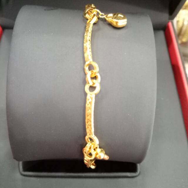 Gelang emas asli kadar 875 model pipa variasi
