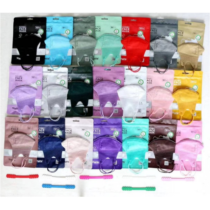 LITTLE MOLLY | Duckbill SHUMU Masker Premium Free Konektor Strap Hijab isi 10Pcs Warna 4Ply ORIGINAL