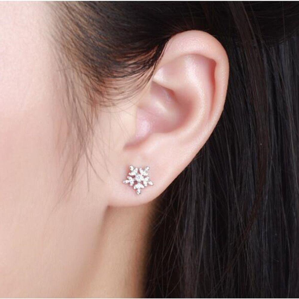 R-flower Women Stud Earrings Pesta Pernikahan Trendy Simple925 Sterling Silver