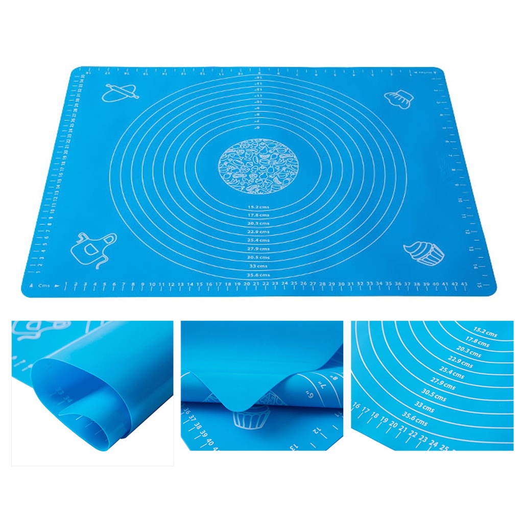 INDOMINI  R756 Alas adonan Rolling dengan Silikon Anti-Lengket Baking Mat Untuk Fondant Kue Pastry Silicone tatakan 50x40cm