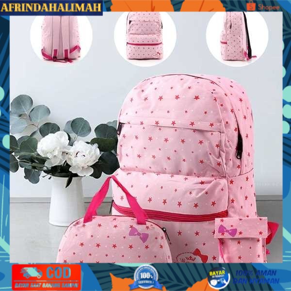 

TERBARU, TERMURAH- Tas Sekolah Anak Perempuan Tas Ransel Anak TK-SD Tas Punggung Set 3in1
