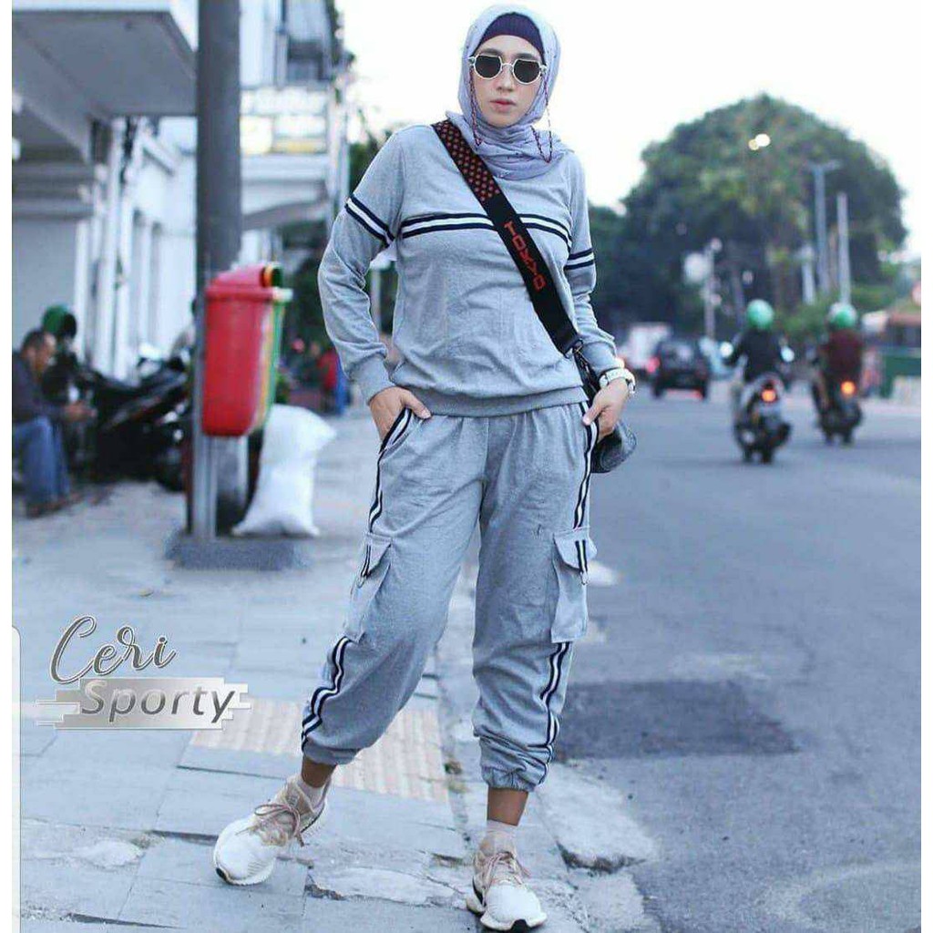 Baju setelan wanita dewasa terbaru 2021 CERI Sporty Blouse setelan Kulot wanita dewasa kekinian terb
