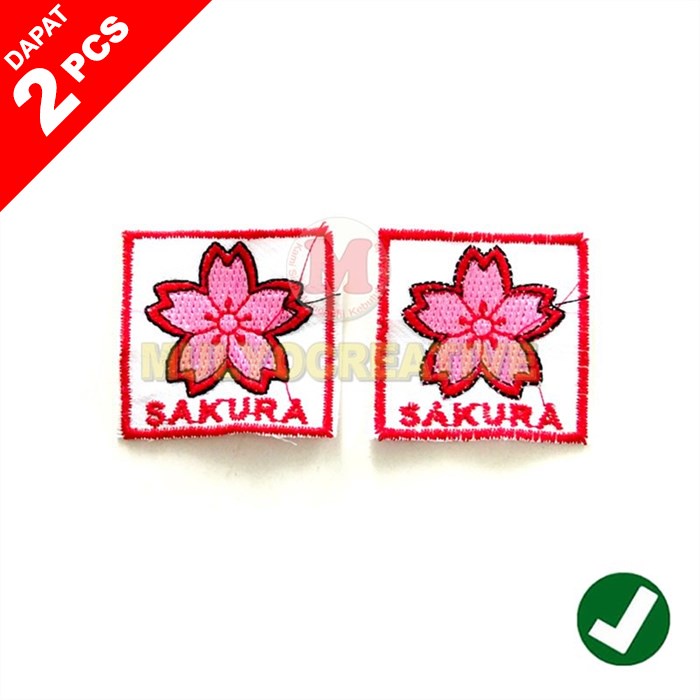 Bordir Tanda Regu Pramuka - Tanda Regu Bunga Sakura Murah