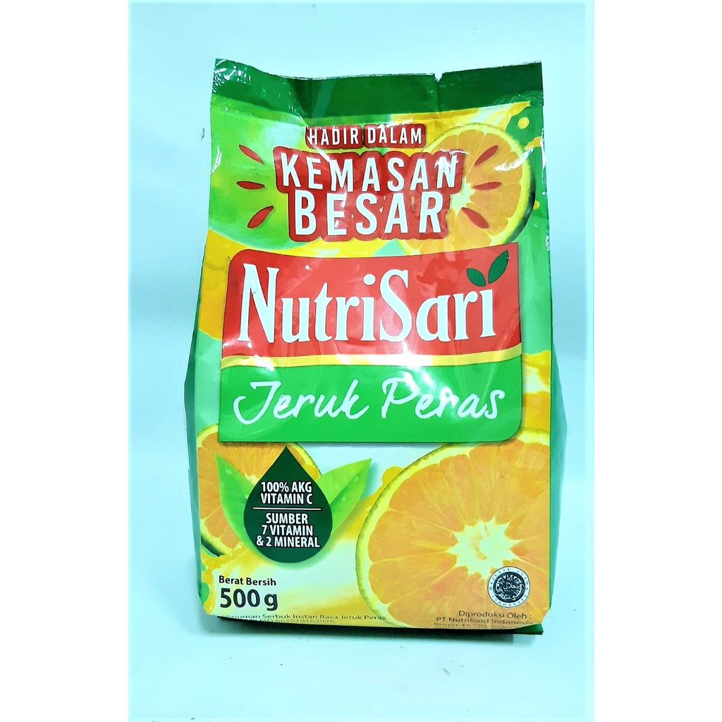 

NUTRI SARI BUBUK 500 GR JERUK PERAS KEMASAN BESAR SIRUP INSTAN