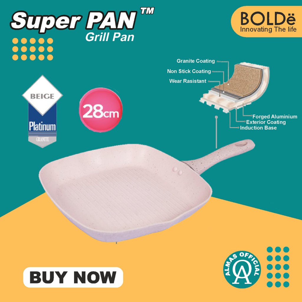 Super Pan Penggorengan Panci Pan Grill Wajan TeflonMaxim Bolde Anti Lengket Original Pemanggang Supe