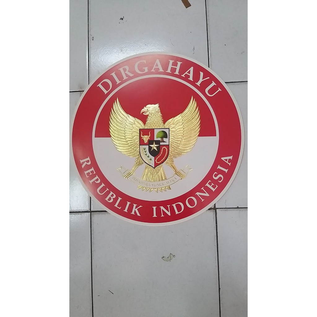 Karton Poster 3D HUT RI Garuda Merah Putih Dirgahayu 17 Agustus Diameter 22cm