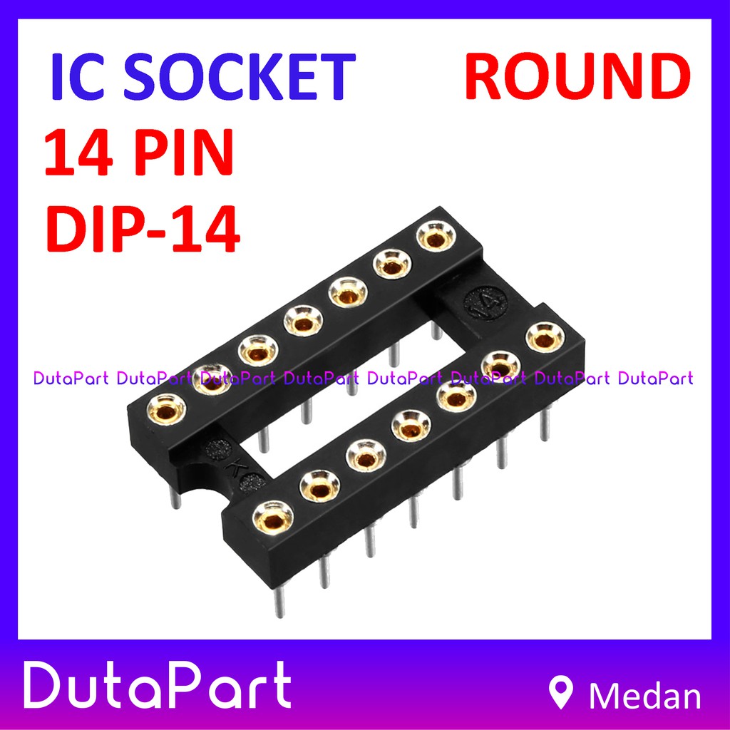 Socket IC 14 PIN 14PIN Round Bulat Adapter Soket DIP-14 DIP14 14P