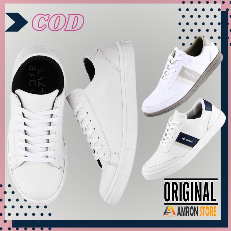 Sepatu Sneakers Putih Pria Cowok Casual F1201 NAZ Amron Store