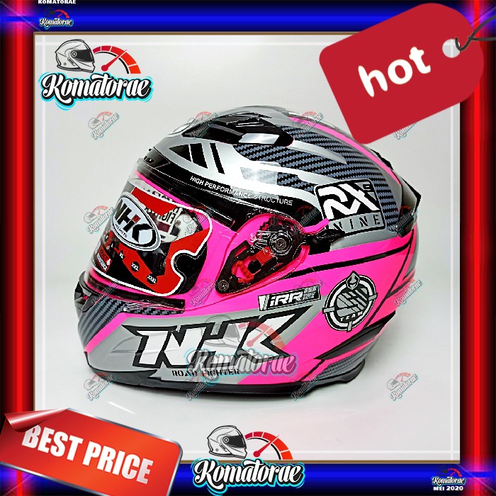 Jual Helm Nhk Rx Racer X Pink Fluo Silver Double Visor Full Face Shopee Indonesia