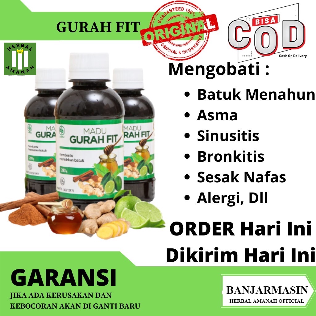 

MADU GURAH FIT ORIGINAL Asli Obat Flu Batuk Gurahfit Obat Herbal Sakit Tenggorokan Sesak Nafas Sinusitis Asma TBC