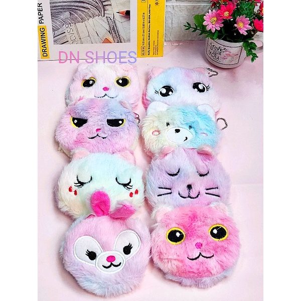 Dompet Koin Anak Tas Selempang Anak Tas Bulu lucu Tas Anak Karakter Aksesoris anak lucu unicorn kucing kudapon Randomi