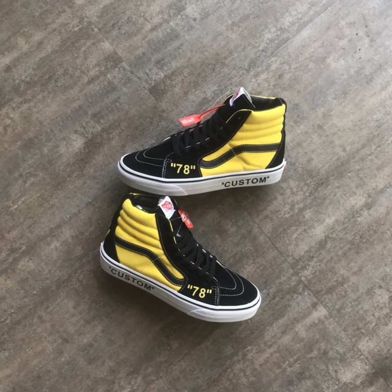 custom black high top vans