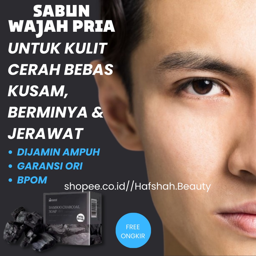 Hanasui Sabun Charcoal Bamboo Soap Sabun Pencerah Wajah Pria Sabun Pembersih Wajah Whitening Scrub P