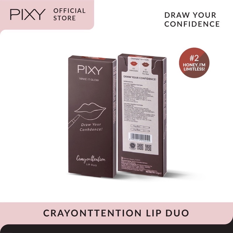 PIXY Draw Your Confindence Crayonttention Lip Duo - 02 Honey, I'm Limitless