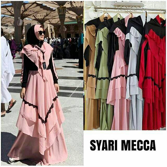 Syar'i Mecca (Dress + Khimar), DRESS MUSLIM, baju wanita, baju gamis, dress, gamis, Baju gamis