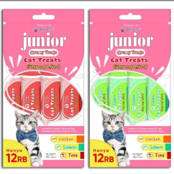 Junior Creamy Treats 1 pack isi 4 pcs Cemilan kucing