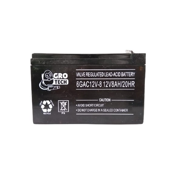Baterai Aki Sprayer Elektrik 12V 8AH / Baterai Gro Tech Aki Kering 12V  8AH / Baterai Aki Kering