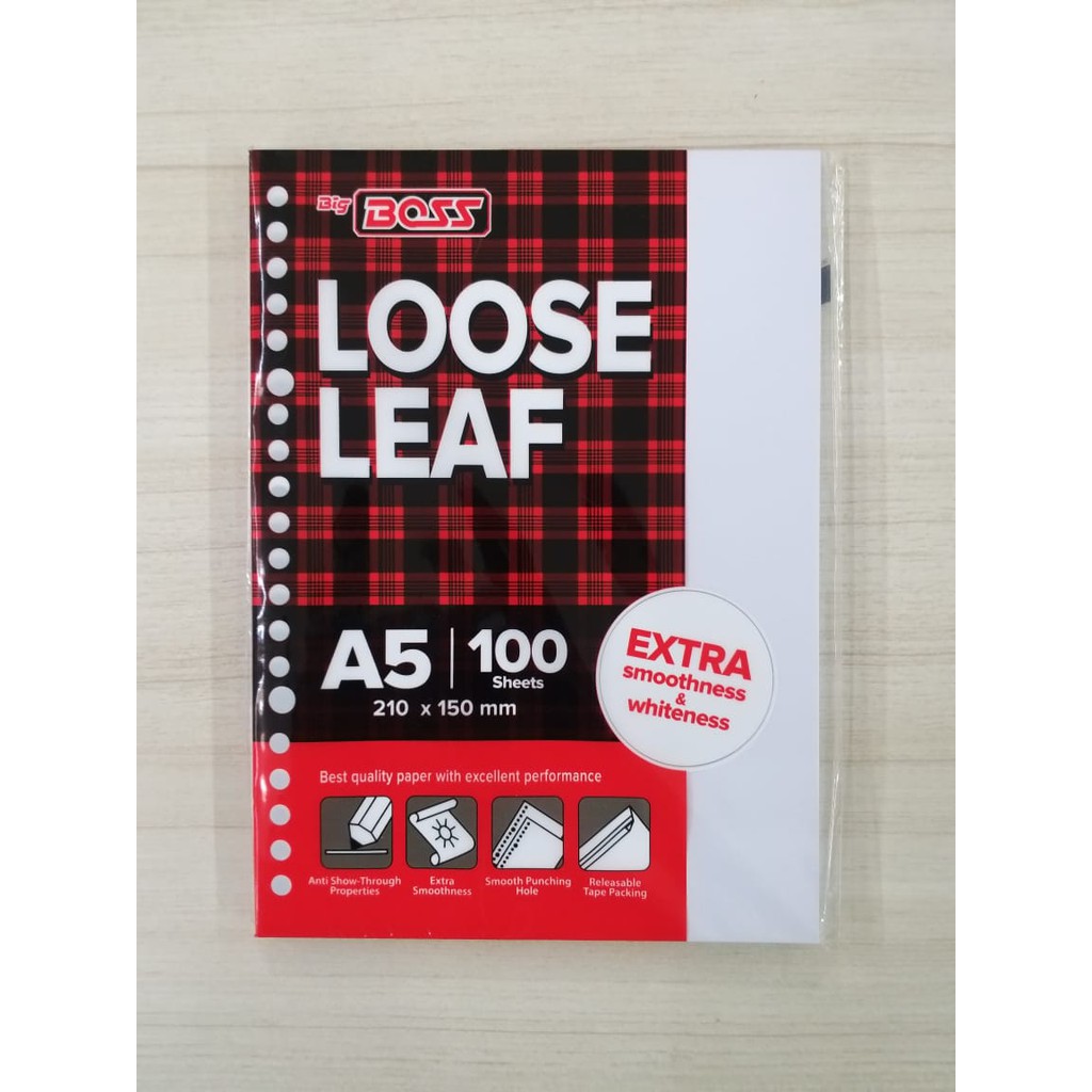 

Loose Leaf Polos A5 - 100 Lembar / Kertas Loose Leaf Big BOss A5 08711007