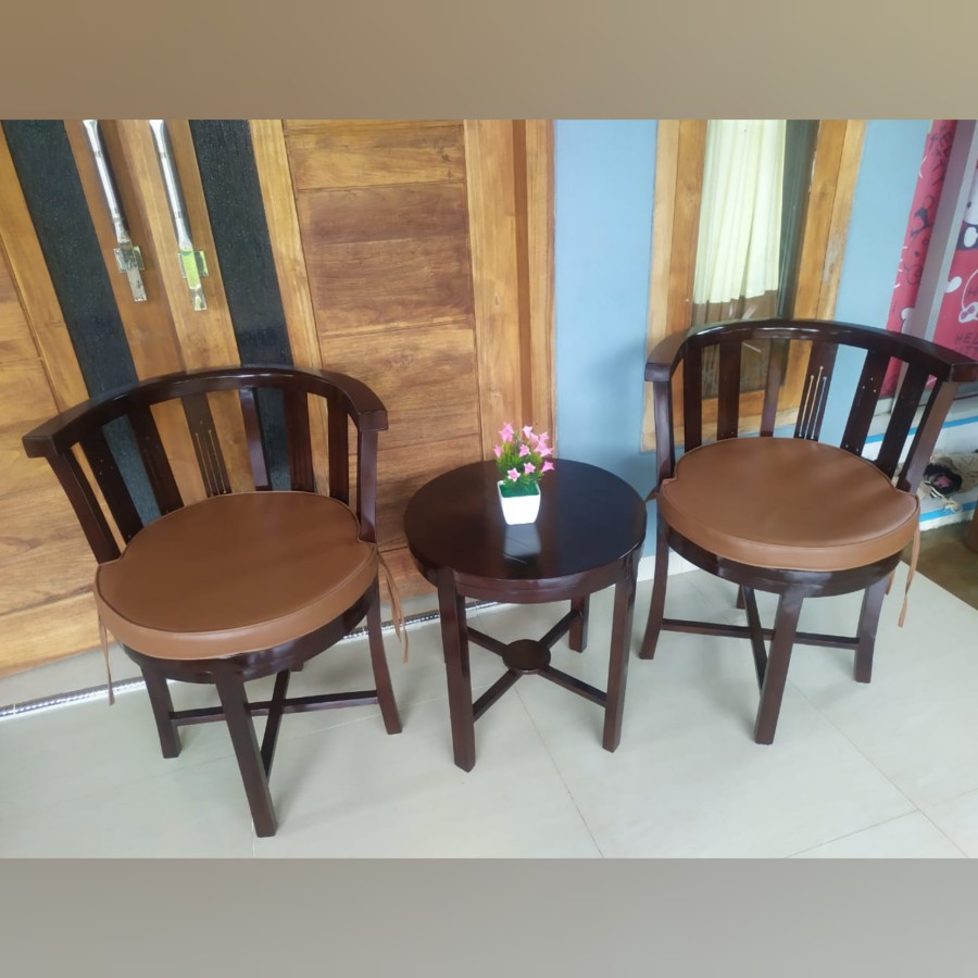 Set Kursi Teras Cantik Mini Free Busa Kayu Jati