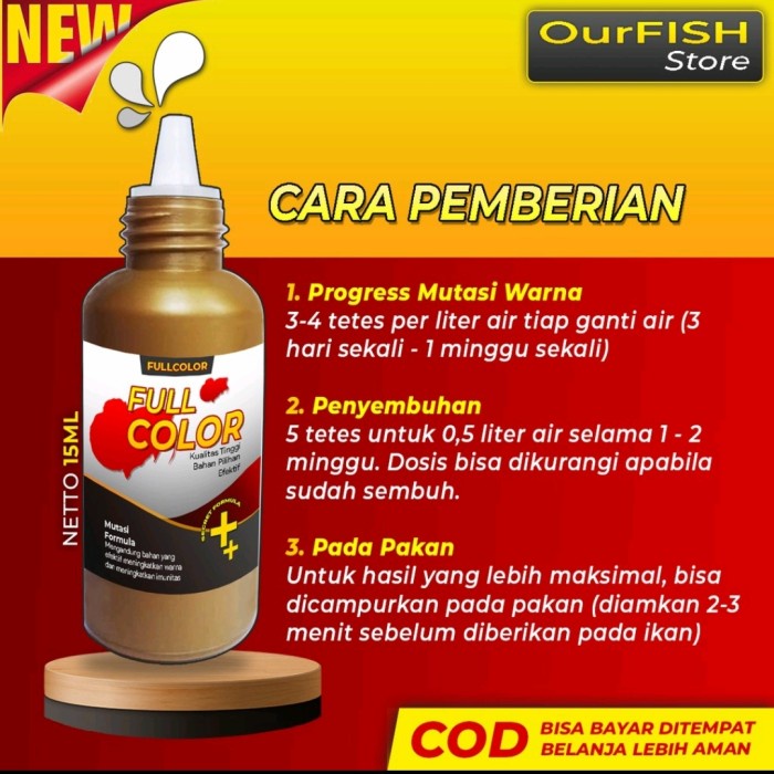 Full Color - Obat dan Vitamin Mutasi Full Block Ikan Cupang 15ML