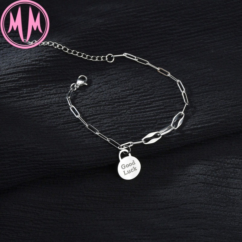 MORYMOSHI B508 Gelang Wanita Titanium Stainless Good Luck Anti Karat Anti Luntur Fashion Korea