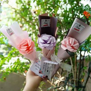 Rose Single Bouquet Bunga  Kertas Paper Flower Buket 