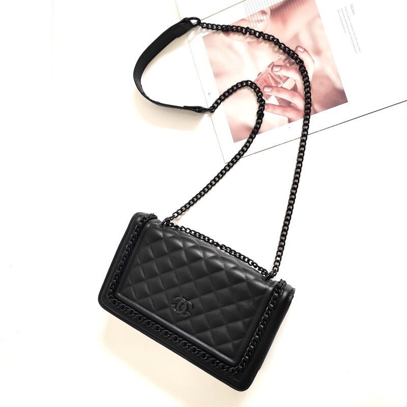 SG1880 Syafniegalery tas tali rantai import motif cc tas pesta kulit