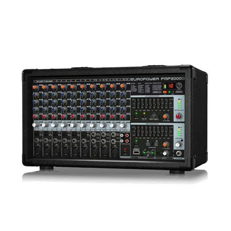 BEHRINGER PMP2000D PMP 2000D POWER AUDIO MIXER 14 CGANNEL