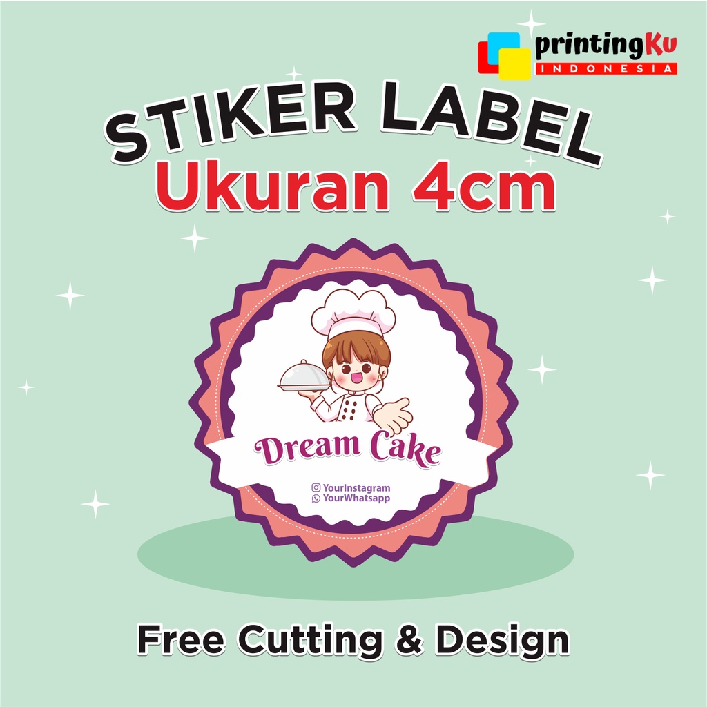 

CETAK STIKER LABEL NAMA UKURAN 4 CM / LABEL BULAT LABEL PRODUK KEMASAN BOTOL MINUMAN CUSTOM BAHAN CHROMO