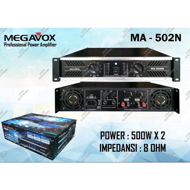 Power Amplifier MEGAVOX MA 502 N Ampli MEGAVOX MA 502N MA502 Original