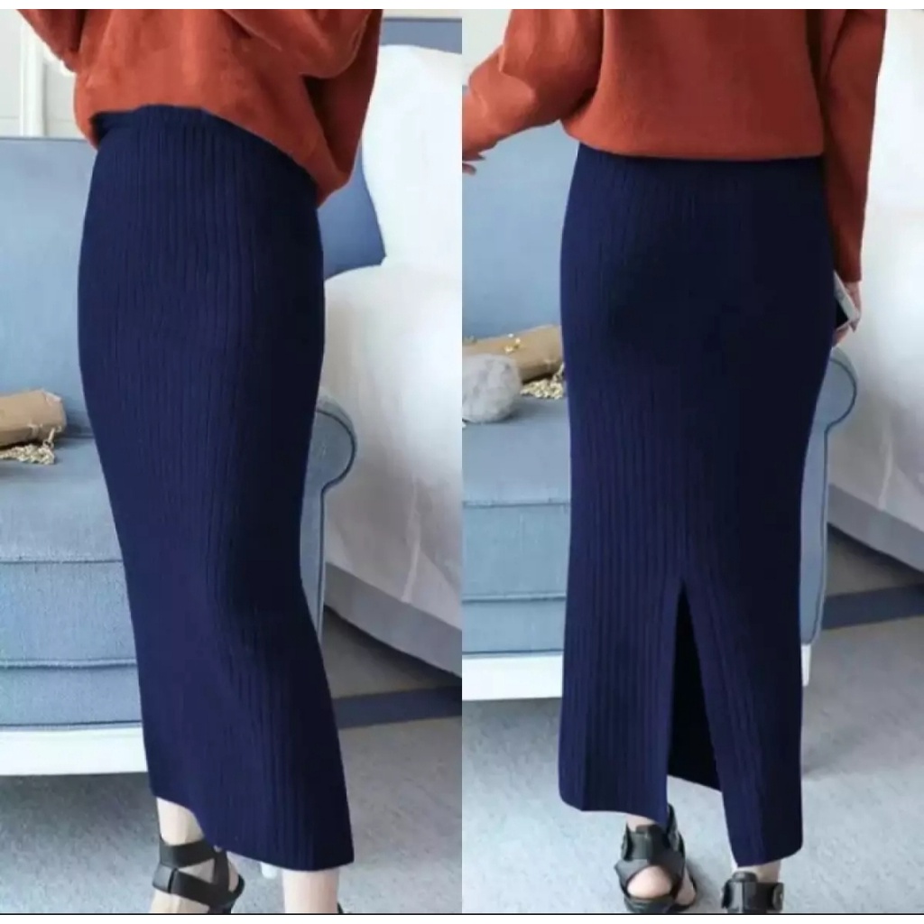 Rok span rajut panjang bahan hornet halus tebal / rok rajut jumbo import / rok rajut panjang jumbo terlaris /ROK IMPORT /rok rajut dewasa / rok rajut span korea / rok rajut span premium dewasa