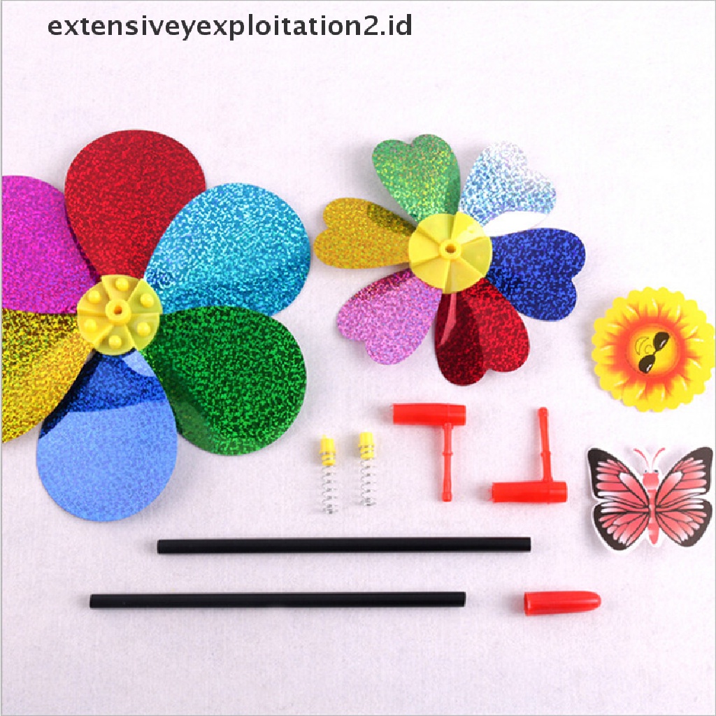 (Hotter) Colorful Sequin Windmill Hand Spinner Mainan Anak Dekorasi Taman Rumah