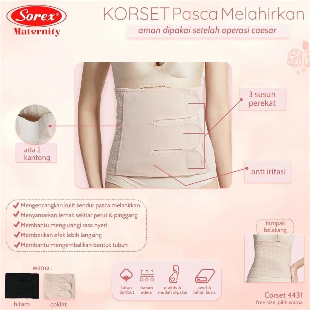 [TOMS] SOREX (1pcs) Korset Pasca Melahirakan Slimming Corset Aman Dipakai Setelah Operasi Caesar Freesize C 4431