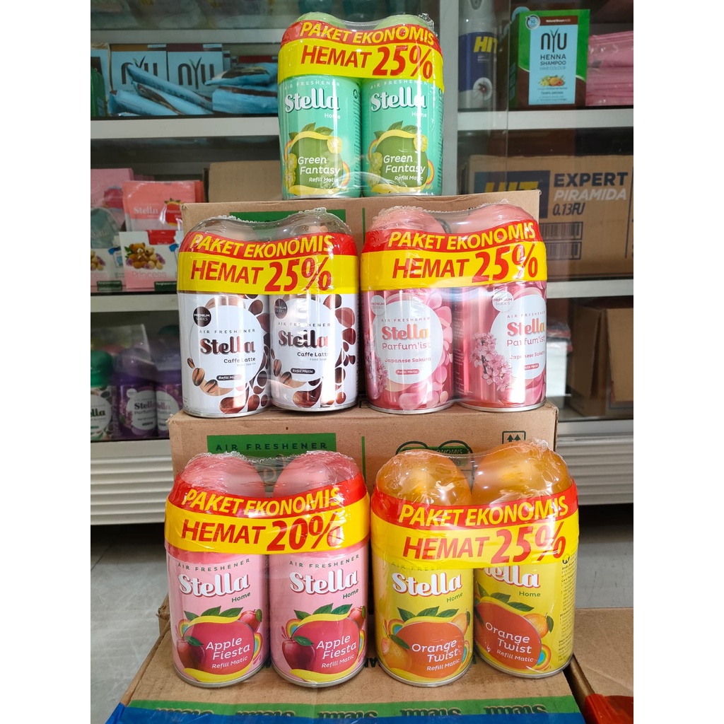 Promo Stella Matic Refill (2 x 225 ml) Air Freshener Paket Ekonomis | Zone Pengharum Udara Matic Refill (2 x 225ml) Dikirim dihari yang sama*