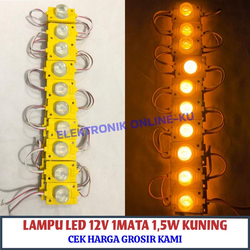 LAMPU LED JUMBO 12V 1MATA 1,5W KUNING