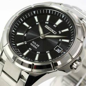 Seiko Criteria SNE081P1 Solar Black Dial Jam Tangan Pria Original SNE081