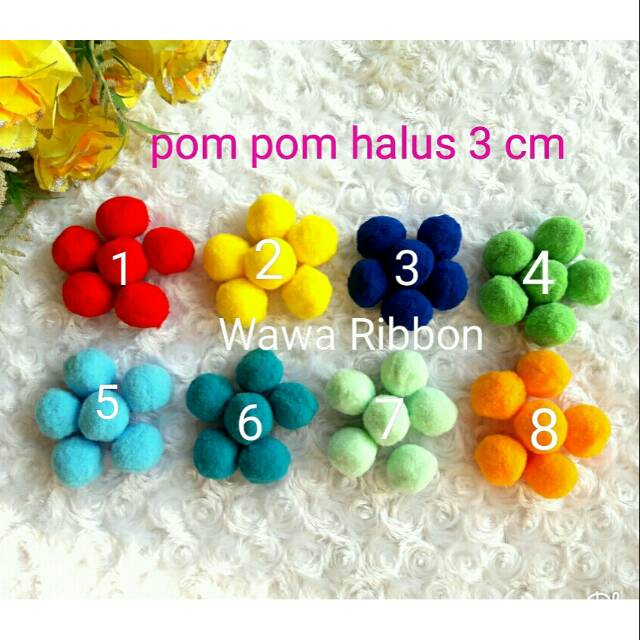 Pompom halus 3 cm