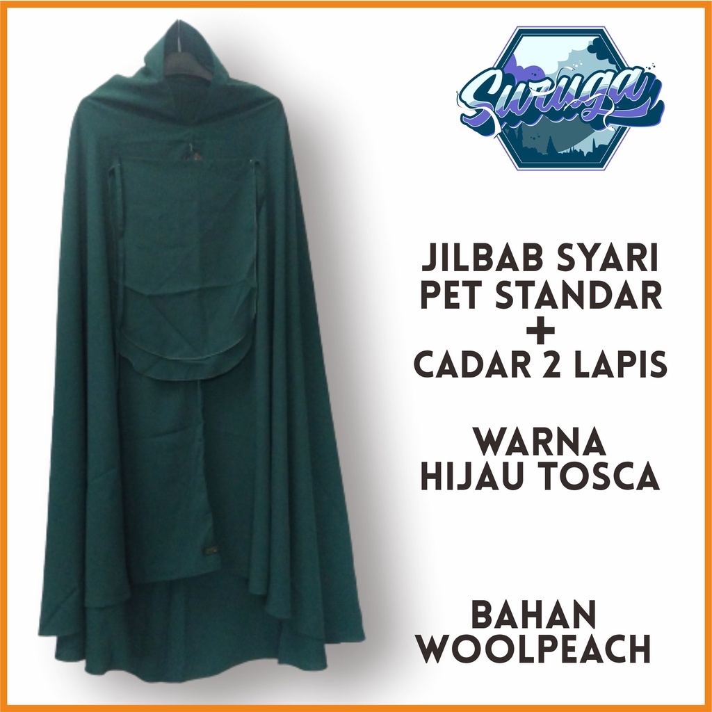 COD 2in1Jilbab Premium/Bergo/Khimar/Hijab Syar'i/Kudung Instan Pet Standar Plus Cadar Ikat 2Lapis Ba