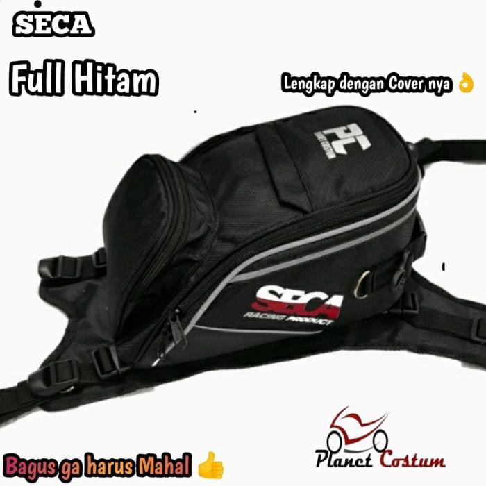 Tas Bagasi Motor Trail Motocross Touring Universal plus Cover Hujan - Hitam