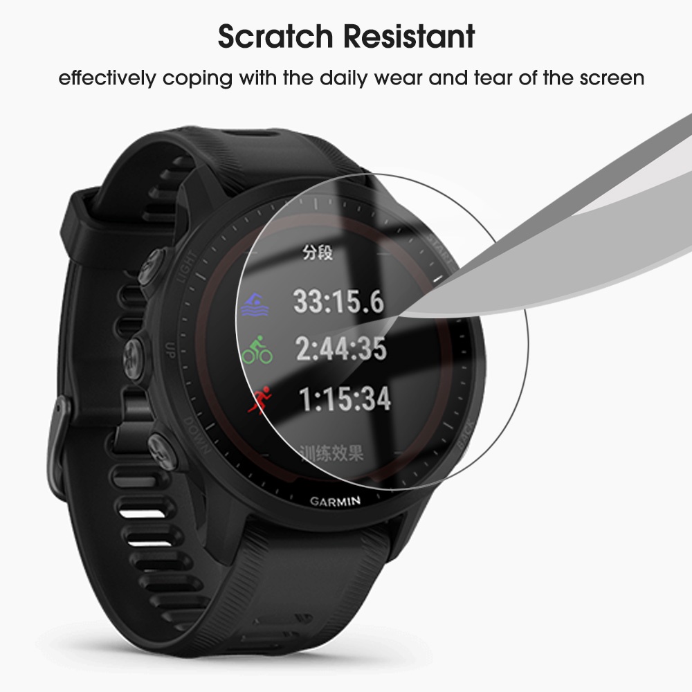 1 Pc Tempered Glass Pelindung Layar Smartwatch Garmin Forerunner 955 Anti Gores