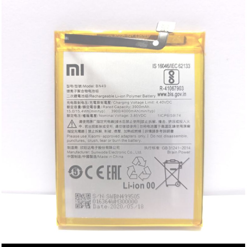 Batre Battery Xiaomi Redmi 7A BN49 Original