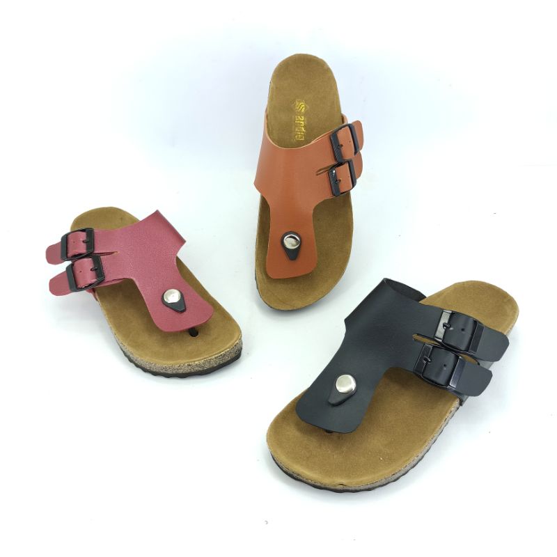 Sandal Wanita Casual Sendal Jepit Birken Motif Gesper Andis AF17