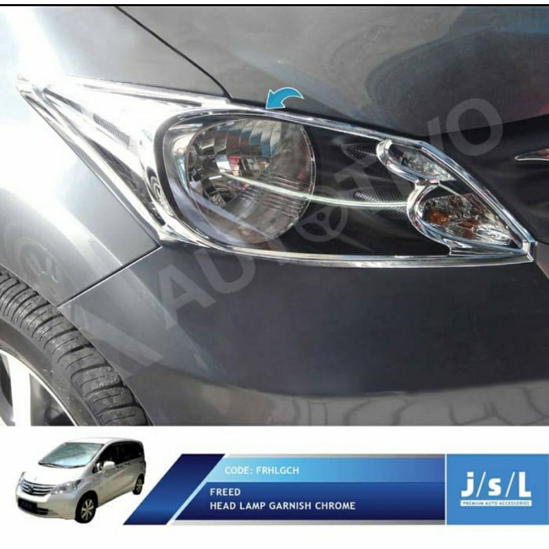 Garnish Lampu Depan Honda Freed Chrome 2009 2014 2016