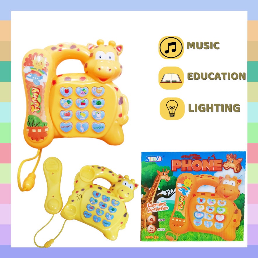 ( BISA COD ) Mainan Anak Telefon musik  / Mainan edukasi anak Telfon jerapah / Mainan Anak Telepon/ Phone Learning Activities [66014]