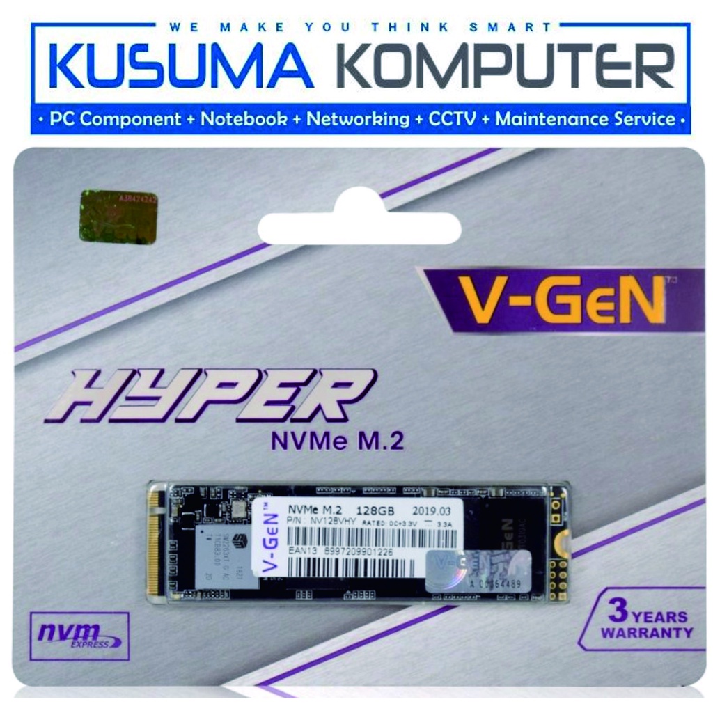 V-Gen VGEN SSD M.2 NVMe Hyper 128GB PCIe Gen 3.0 x4